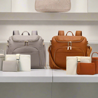 Luxury Compact Vegan Leather Diaper Bag