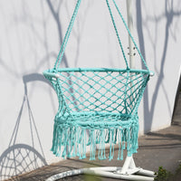 Hammock Hanging Swinging Chair,Hanging Cotton Rope Swing Chairs with Cushion and Hardware Kits, Hanging Chairs for Indoor Balcony and Outdoor Use,Perfect for Bedroom, Porch, Kids, Adults, (330 Lbs)