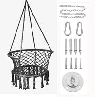Hammock Hanging Swinging Chair,Hanging Cotton Rope Swing Chairs with Cushion and Hardware Kits, Hanging Chairs for Indoor Balcony and Outdoor Use,Perfect for Bedroom, Porch, Kids, Adults, (330 Lbs)