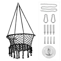 Hammock Hanging Swinging Chair,Hanging Cotton Rope Swing Chairs with Cushion and Hardware Kits, Hanging Chairs for Indoor Balcony and Outdoor Use,Perfect for Bedroom, Porch, Kids, Adults, (330 Lbs)
