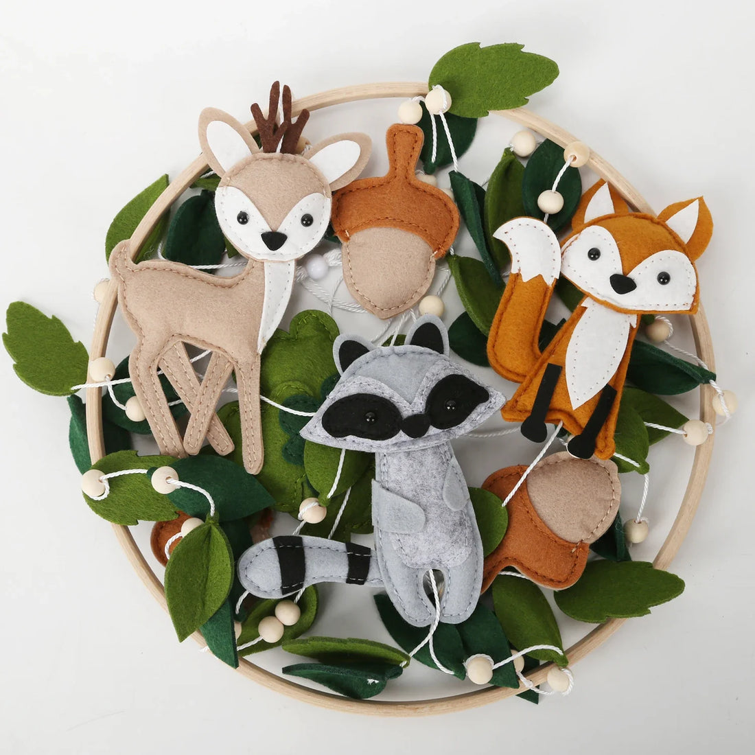 Woodland Felt Baby Nursery Mobile - Forest Animals Crib Cot Mobile