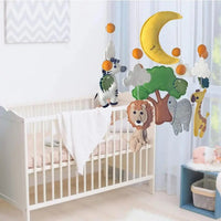 Baby Nursery Mobile - Soft Felt Jungle Safari Zoo Animals