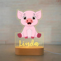 Personalised Zoo Friends Night Light Custom Name LED Lamp for Kids