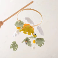 Handmade Stegosaurus Dinosaur Crib Mobile | Soft Felt & Natural Wood | Nursery Decor