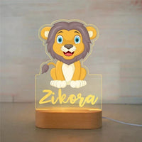 Personalised Zoo Friends Night Light Custom Name LED Lamp for Kids