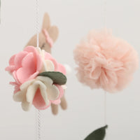 Handmade Bunny Rabbit Crib Mobile | Floral & Boho Nursery Decor | Soft Felt & Wooden