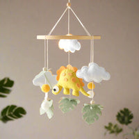 Handmade Stegosaurus Dinosaur Crib Mobile | Soft Felt & Natural Wood | Nursery Decor