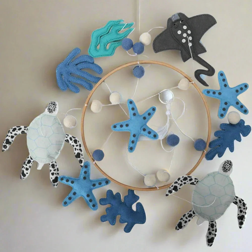 Under The Sea Felt Baby Mobile - Ocean Turtles & Ray