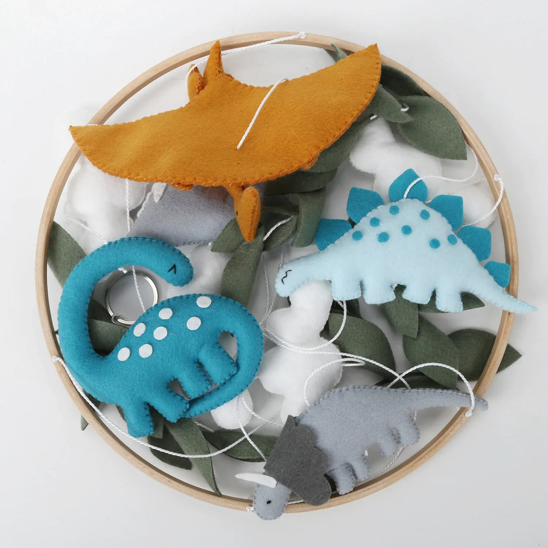 Premium Dinosaur Felt Baby Mobile | Jurassic Nursery Hanging Decor | Dino-Themed Nursery Mobile