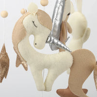 Fairy on the Moon Baby Mobile with Unicorn & Bunny Balloons | Nursery Crib Hanging Decor