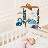 Premium Dinosaur Felt Baby Mobile | Jurassic Nursery Hanging Decor | Dino-Themed Nursery Mobile