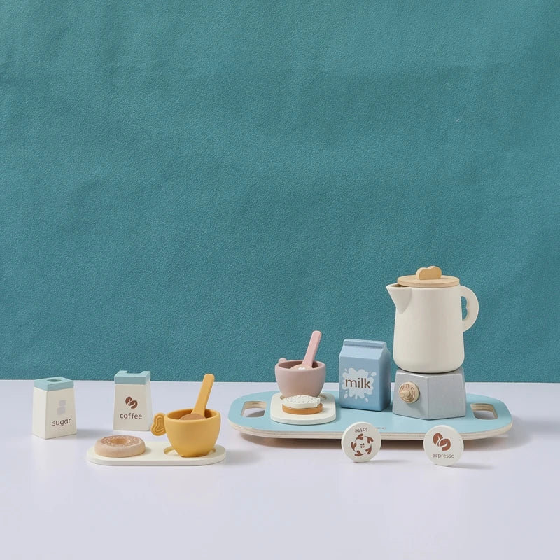 Baby Wooden Coffee & Afternoon Tea Set Toy | 18pcs Set