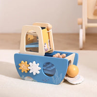 5-in-1 Multi-Activity Wooden Boat Busy Cube | Montessori-Inspired Educational Toy