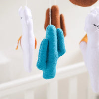 Handmade Alpaca Crib Mobile | Boho Nursery Hanging Decor | Soft Felt & Natural Wood