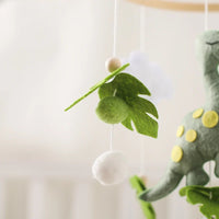 Handmade Diplodocus Dinosaur Crib Mobile Nursery Decor | Soft Felt & Natural Wood