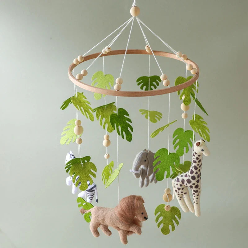 Safari Adventure Nursery Mobile with Felt Animal