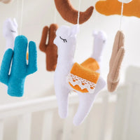 Handmade Alpaca Crib Mobile | Boho Nursery Hanging Decor | Soft Felt & Natural Wood