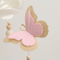 Pink Butterfly Baby Mobile | Eco-Friendly Felt & Wood Cot Mobile | Ideal Baby Shower Gift