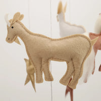 Neutral & Gold Farm Animals Felt Mobile | Handmade Nursery Mobile