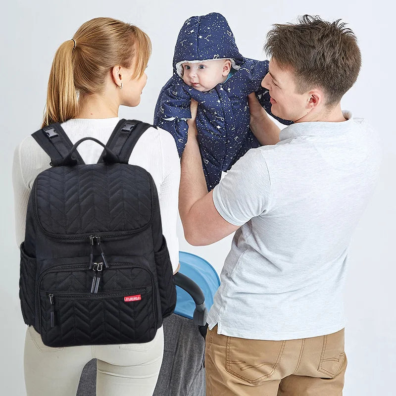 Premium Lightweight Quilted Baby Backpack Diaper Bag