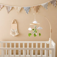 Handmade Diplodocus Dinosaur Crib Mobile Nursery Decor | Soft Felt & Natural Wood