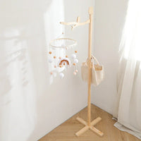 Elegant Wooden Cot Arm for Nursery Mobiles - Floor Stand Design