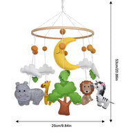 Baby Nursery Mobile - Soft Felt Jungle Safari Zoo Animals