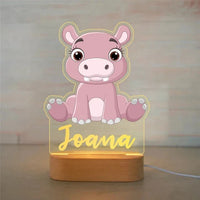 Personalised Zoo Friends Night Light Custom Name LED Lamp for Kids