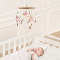 Pink Butterfly Baby Mobile | Eco-Friendly Felt & Wood Cot Mobile | Ideal Baby Shower Gift
