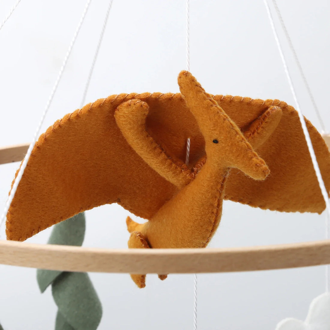 Premium Dinosaur Felt Baby Mobile | Jurassic Nursery Hanging Decor | Dino-Themed Nursery Mobile