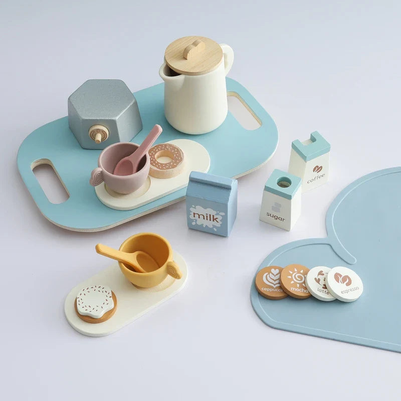 Baby Wooden Coffee & Afternoon Tea Set Toy | 18pcs Set
