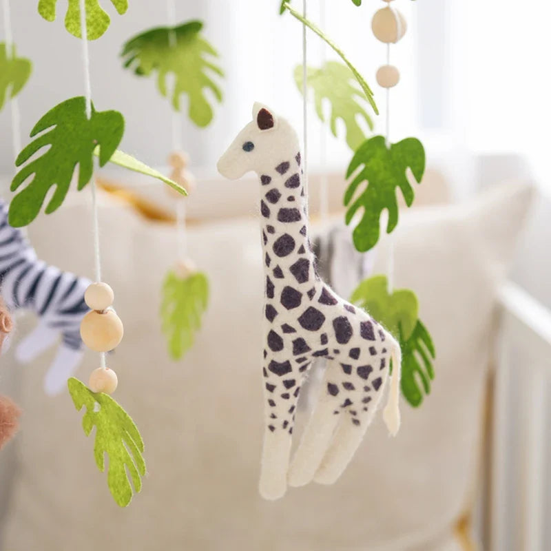 Safari Adventure Nursery Mobile with Felt Animal