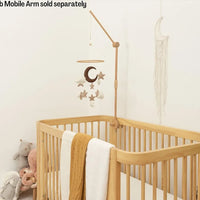 Boho Handmade Brown Moon, Cloud, and Stars Nursery Mobile