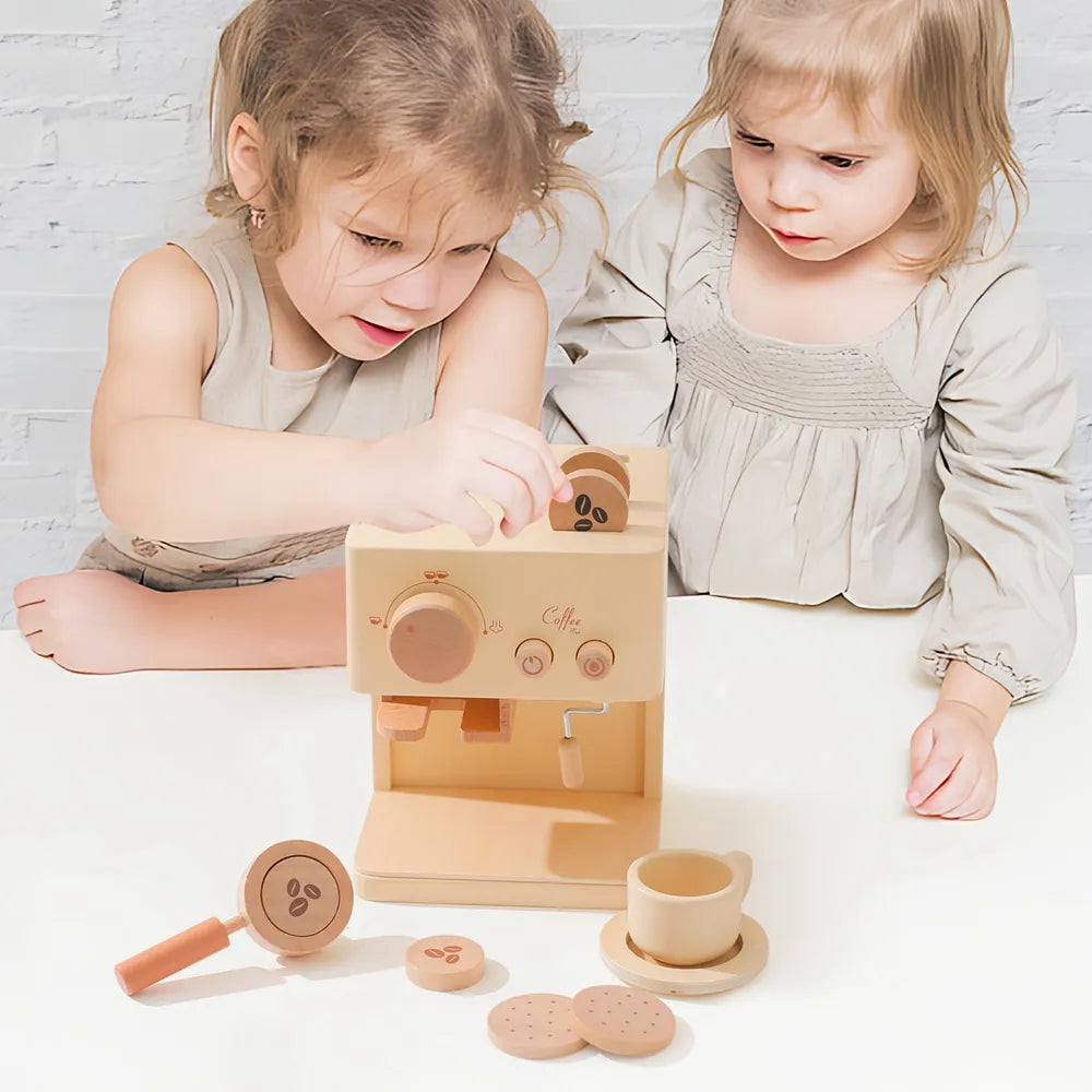 Wooden Toddler Play Coffee Machine
