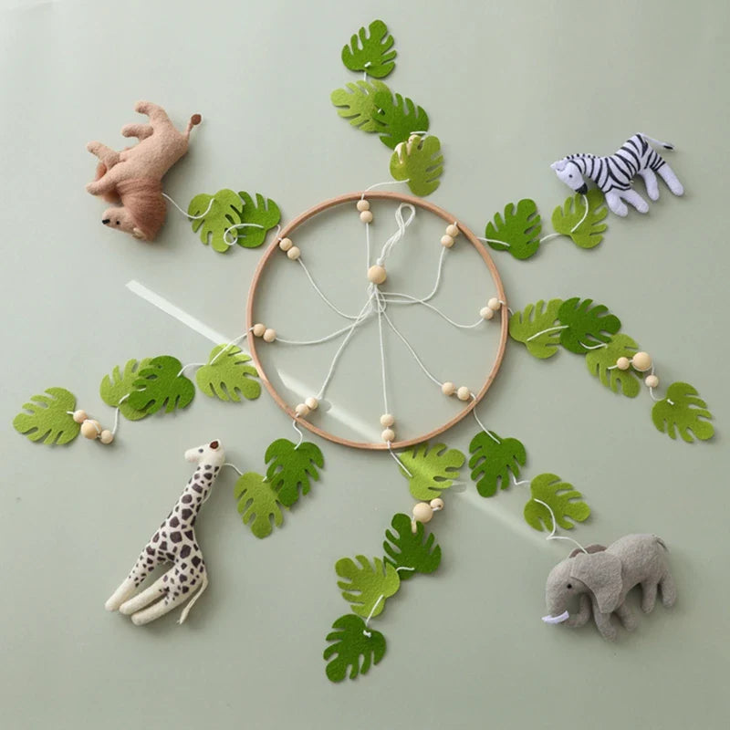 Safari Adventure Nursery Mobile with Felt Animal