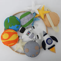 Space Nursery Mobile | Solar System Baby Crib Mobile with Felt Astronaut & Spaceship | Perfect Baby Shower Gift