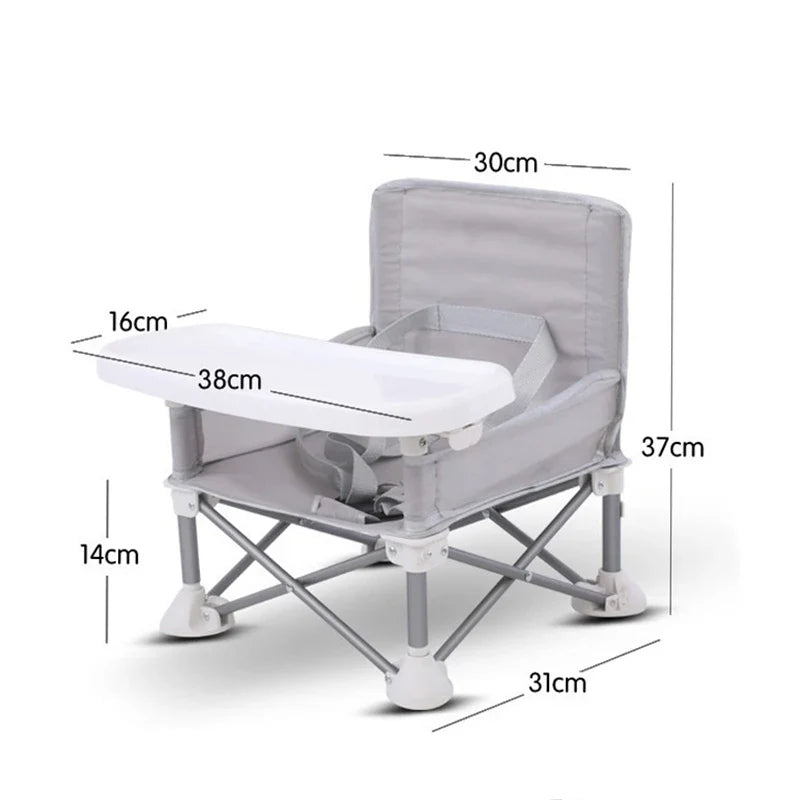 Folding Baby Camp Chair with Detachable Table | Infant High Chair for Travel, Camping, and Beach