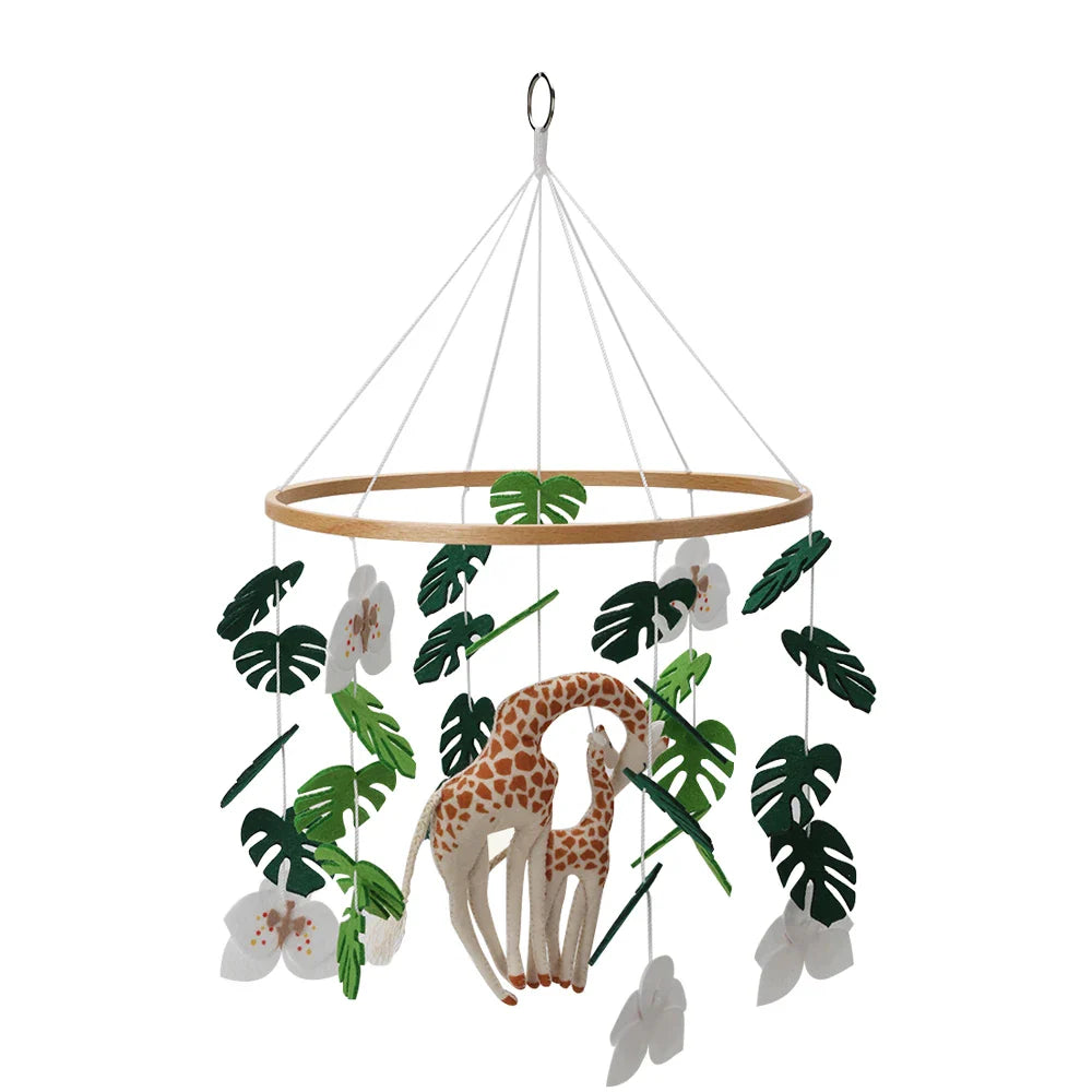 Giraffe Mum & Calf Crib Mobile | Jungle Safari Nursery Decor