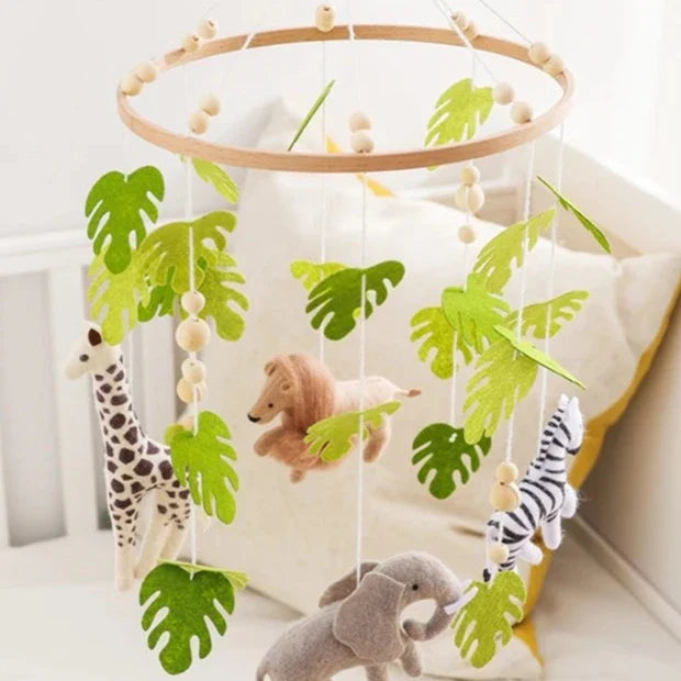 Safari Adventure Nursery Mobile with Felt Animal