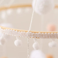 Boho Rainbow Wooden Crib Mobile with Felt & Wool Balls - Baby Crib Mobile