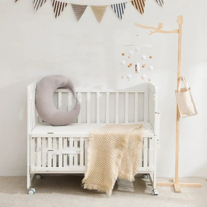 Elegant Wooden Cot Arm for Nursery Mobiles - Floor Stand Design
