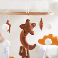 Handmade Alpaca Crib Mobile | Boho Nursery Hanging Decor | Soft Felt & Natural Wood