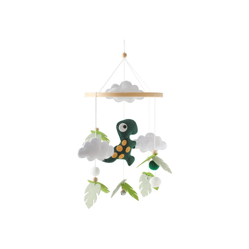 Handmade Tyrannosaurus Rex Dinosaur Crib Mobile Nursery Decor | Soft Felt & Natural Wood