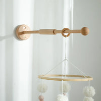 Wall Mounted Baby Mobile Cot Arm - Natural Beechwood Nursery Accessory