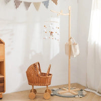 Elegant Wooden Cot Arm for Nursery Mobiles - Floor Stand Design