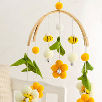 Baby Bee Nursery Mobile with Plush Bees and Flowers