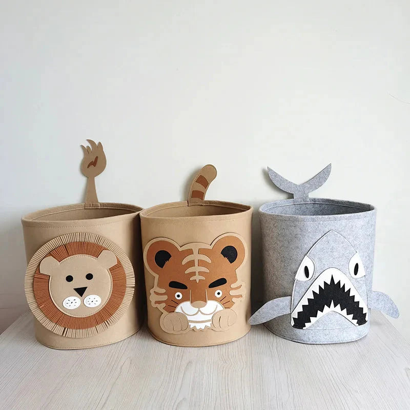 Charming Nordic-Inspired Felt Animal Toy Storage Basket