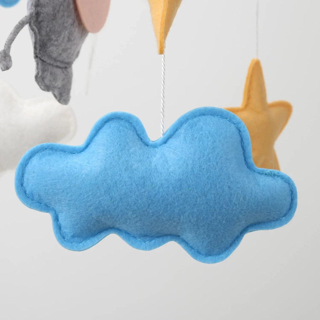 Handmade Baby Elephant Nursery Mobile with Balloons - Luxury Baby Gift