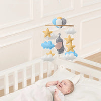 Handmade Baby Elephant Nursery Mobile with Balloons - Luxury Baby Gift