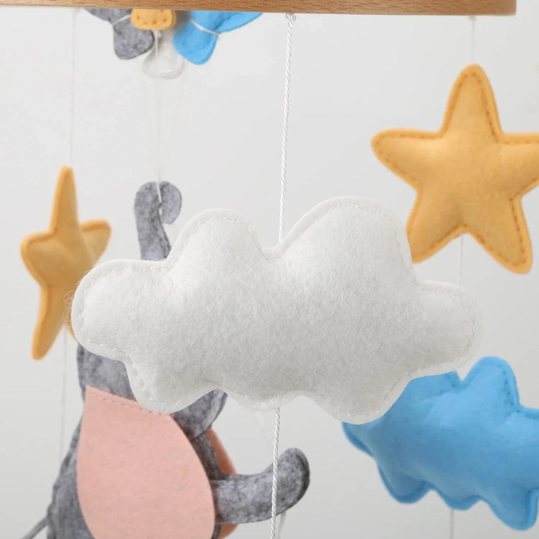 Handmade Baby Elephant Nursery Mobile with Balloons - Luxury Baby Gift
